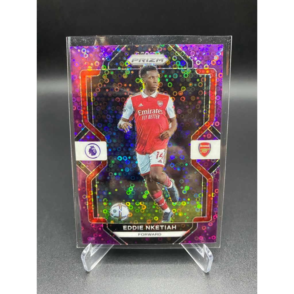 การ์ดฟุตบอล⚽️ Eddie Nketiah | 2022-23 Panini Prizm Premier League – Purple Disco Prizm 💜✨ /25