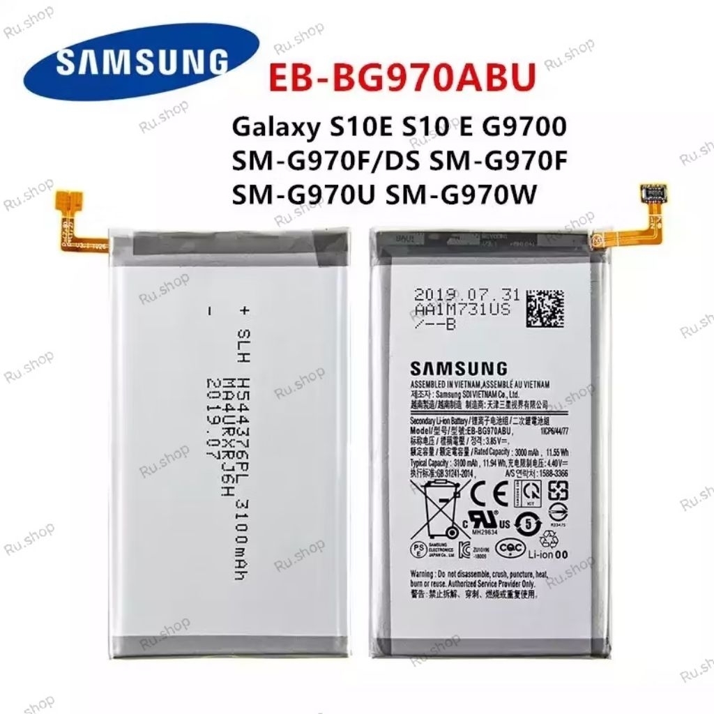 แบตเตอรี่แท้ สำหรับ Samsung Galaxy S10E S10 E G9700 SM-G970F/DS SM-G970F SM-G970U SM-G970W EB-BG970A