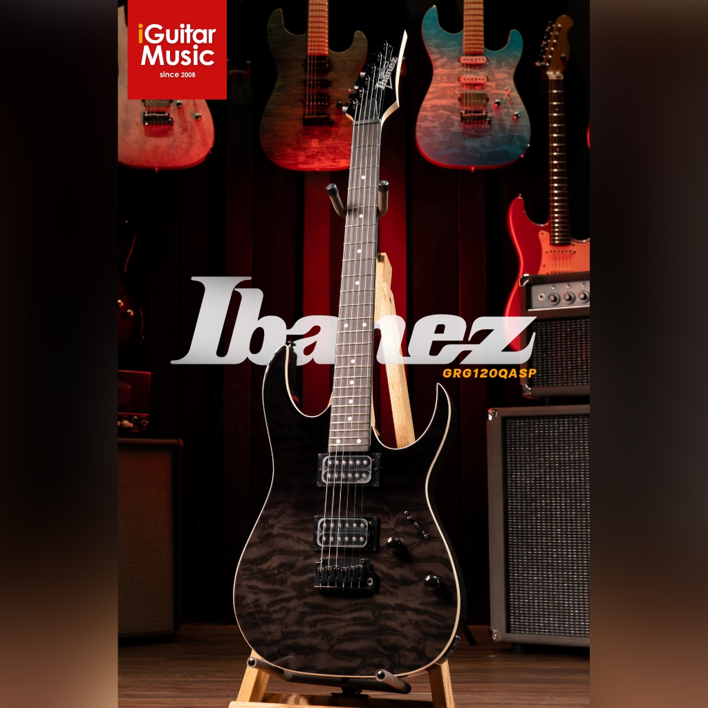 กีตาร์ไฟฟ้า Ibanez GRG120QASP – Black Gradation แถมฟรีกระเป๋า กีตาร์ ไอบาเนส