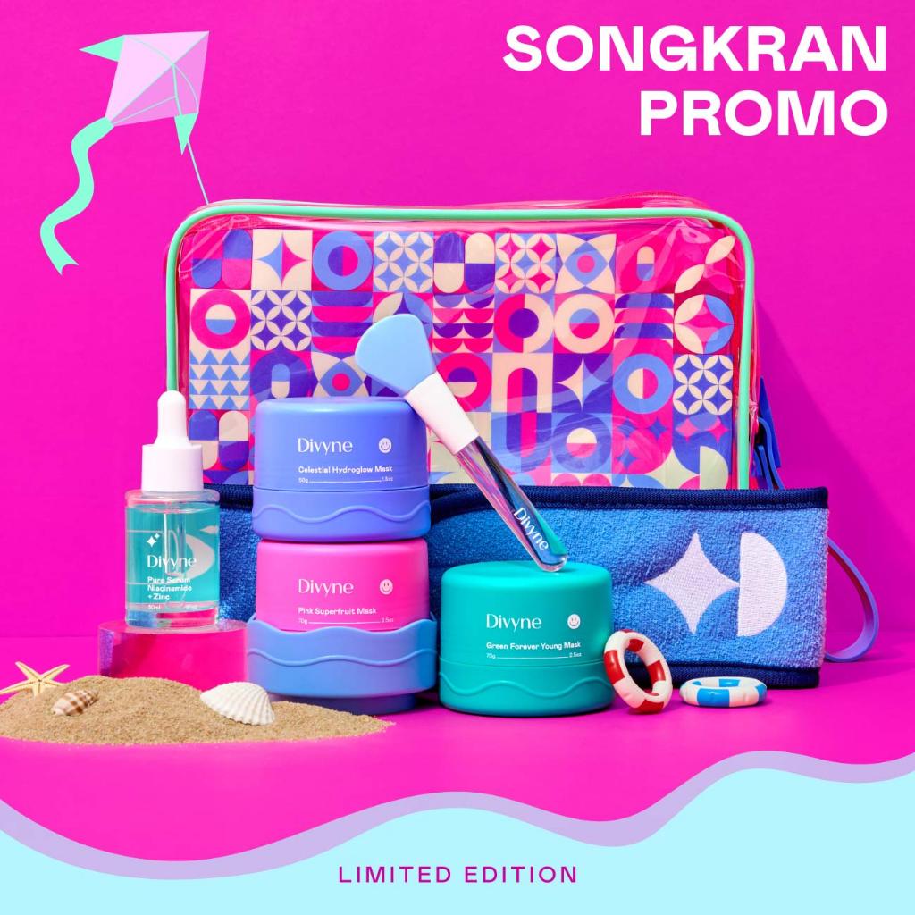 DIVYNE Songkran Skincare Promotion Set | เซตผิว Limited Edition สงกรานต์ มาส์ก สำหรับสิว รูขุมขน