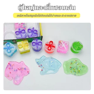 สไลม์ Slime ยกกล่อง/48 ชิ้น สไลม์ใส ของเล่นคลายเครียด เนื้อนุ่มสบาย มีเม็ดโฟม หลายสี กากเพชร หลายแบบ ของขวัญเด็ก