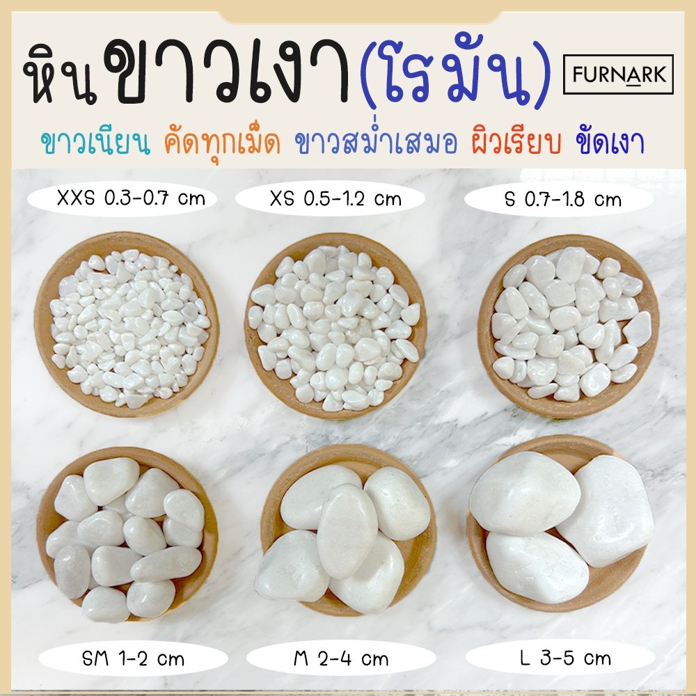 Furnark หินขาว (ขัดเงา) ผิวเรียบ กรีก โรมัน XXS / XS / S / SM / M / L หินนำเข้า พรีเมี่ยม คุณภาพ