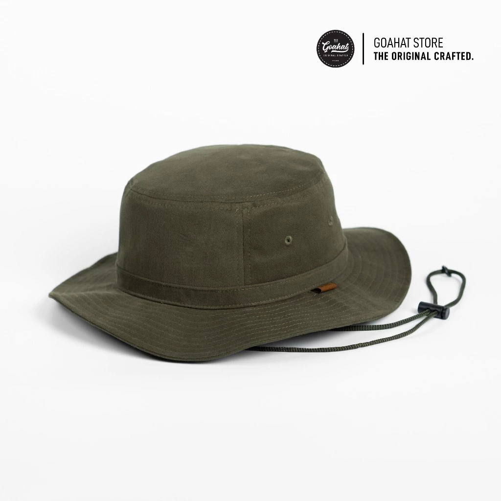 G007 Moss Green หมวกเดินป่า งาน cotton ฟอก นุ่มๆ ผิวสัมผัสดี ดีไซน์วินเทจ ระบายอากาศได้ดี
