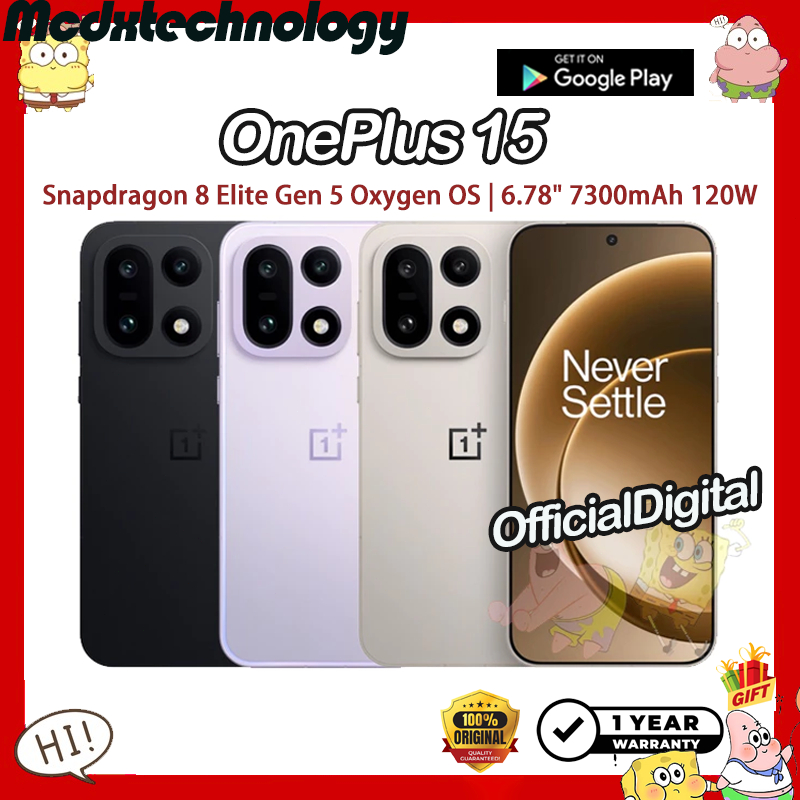 【Global Rom】OnePlus 15 CPH2747 Snapdragon 8 Elite Gen 5 Oxygen OS 6.78" 7300mAh 120W OnePlus15 | รับ