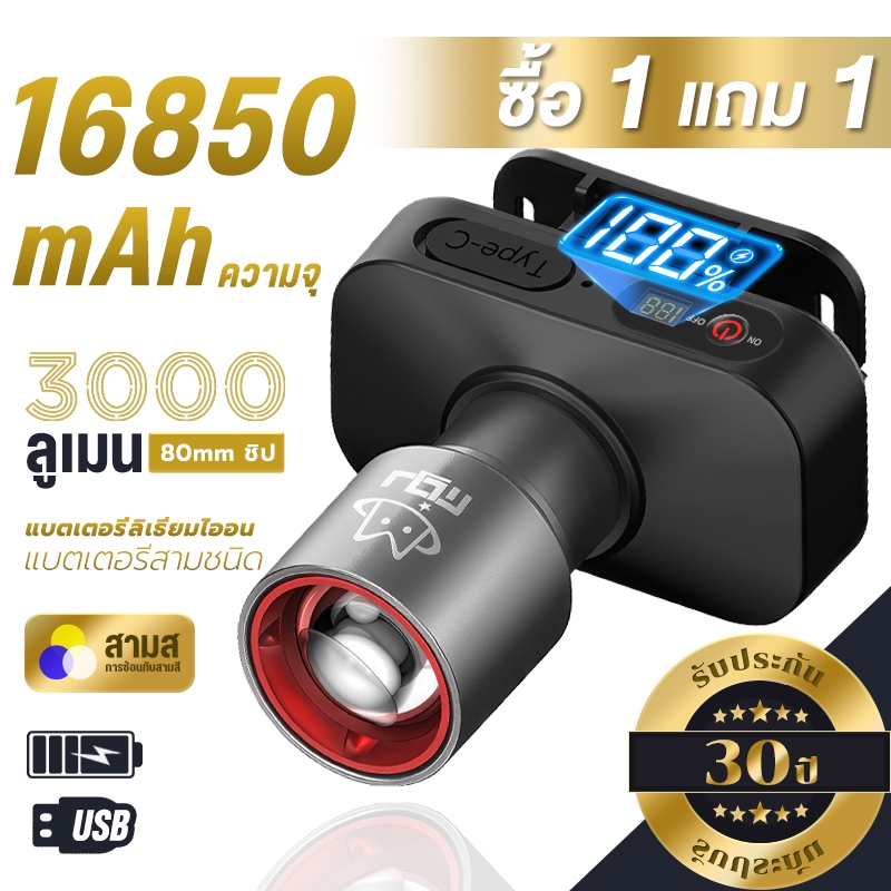 CLUCKCRAFT✨แบตเตอรี่อัปเก✨ไฟฉายคาดหัว ไฟคาดหัว ส่องไกล ไฟคาดหัว LED ส่องกบ เดินป่า ลุยฝนได้ สว่างมาก รับประกันความสว่าง