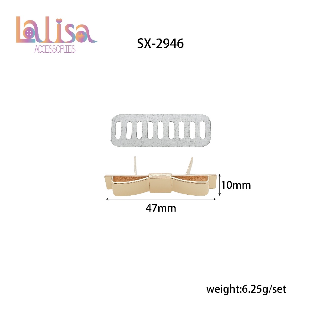 อุปกรณ์ตกแต่งโบว์โลหะผสม หัวเข็มขัดตกแต่งกระเป๋าและกระเป๋าถือ alloy buckle SX-2946