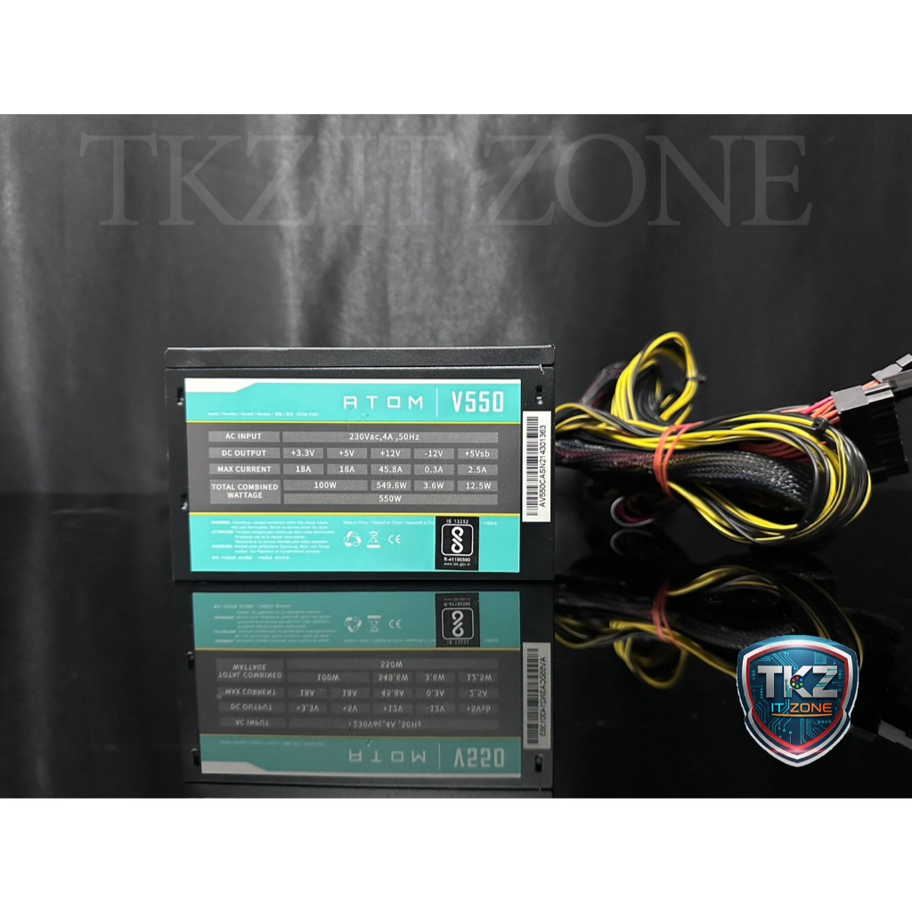 เพาเวอร์ซัพพลาย(power supply) antec atom v550 ( 550w full )