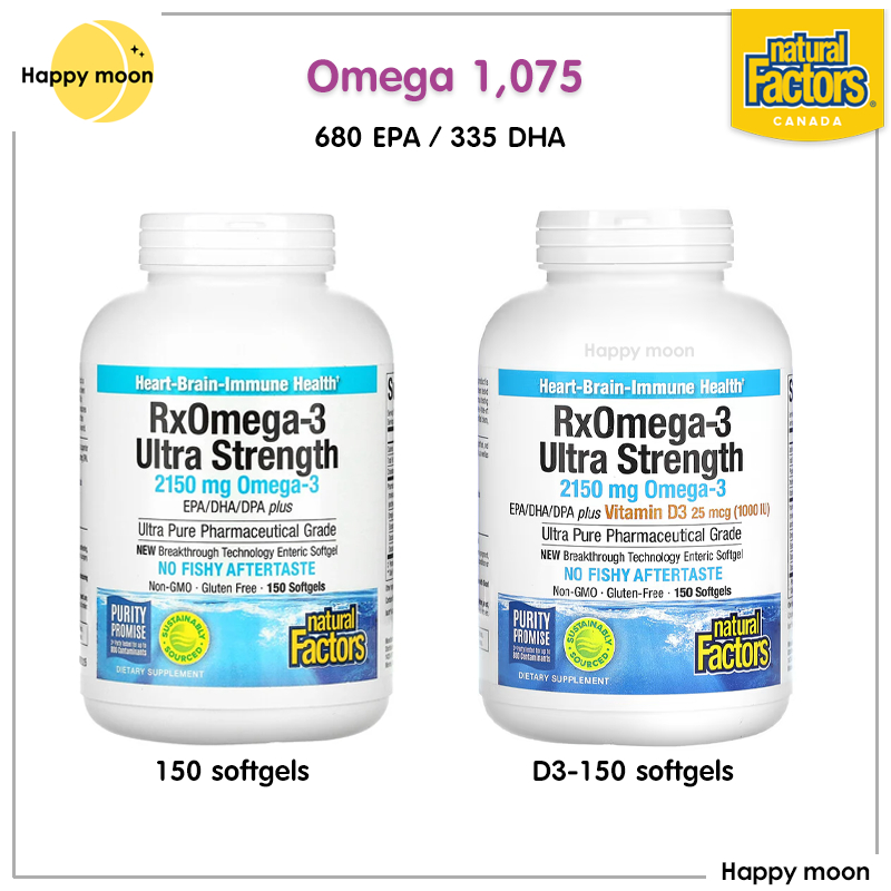 Natural Factors, Fish oil, Omega 1,075, RXomega-3