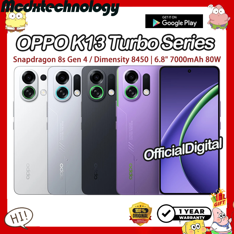 OPPO K13 Turbo Pro Snapdragon 8s Gen 4 OPPO K13 Turbo Dimensity 8450 6.8" 7000mAh 80W | รับประกัน 12 เดือน