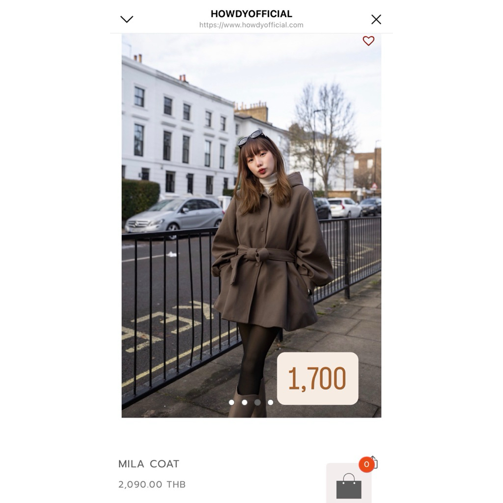 โค้ทhowdyสีน้ำตาลเข้ม