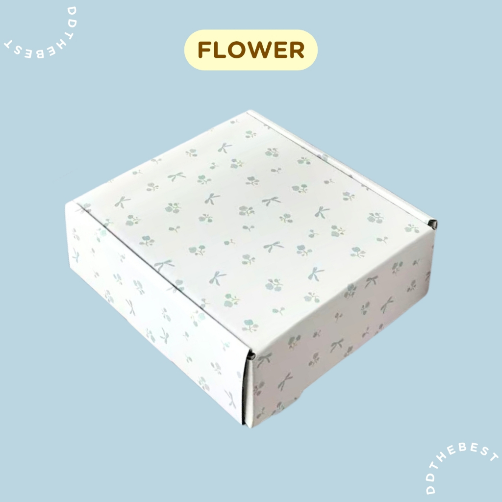 กล่องของขวัญน่ารัก ลายดาว กล่องหูช้าง กระดาษอาร์ตมันหนา  | พร้อมส่งจากไทย 🇹🇭 | FLOWER
