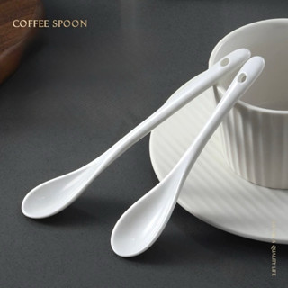 ช้อนกาแฟเซรามิก สีขาว ช้อนชงกาแฟ ceramic coffee spoons