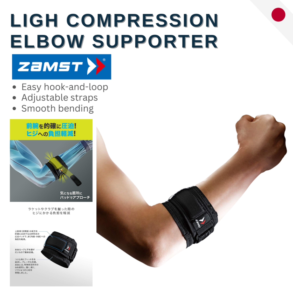 ZAMST Elbow Band Support – Padded Short Type, Tennis/Golf/Sports, Universal Left/Right, Size M/L