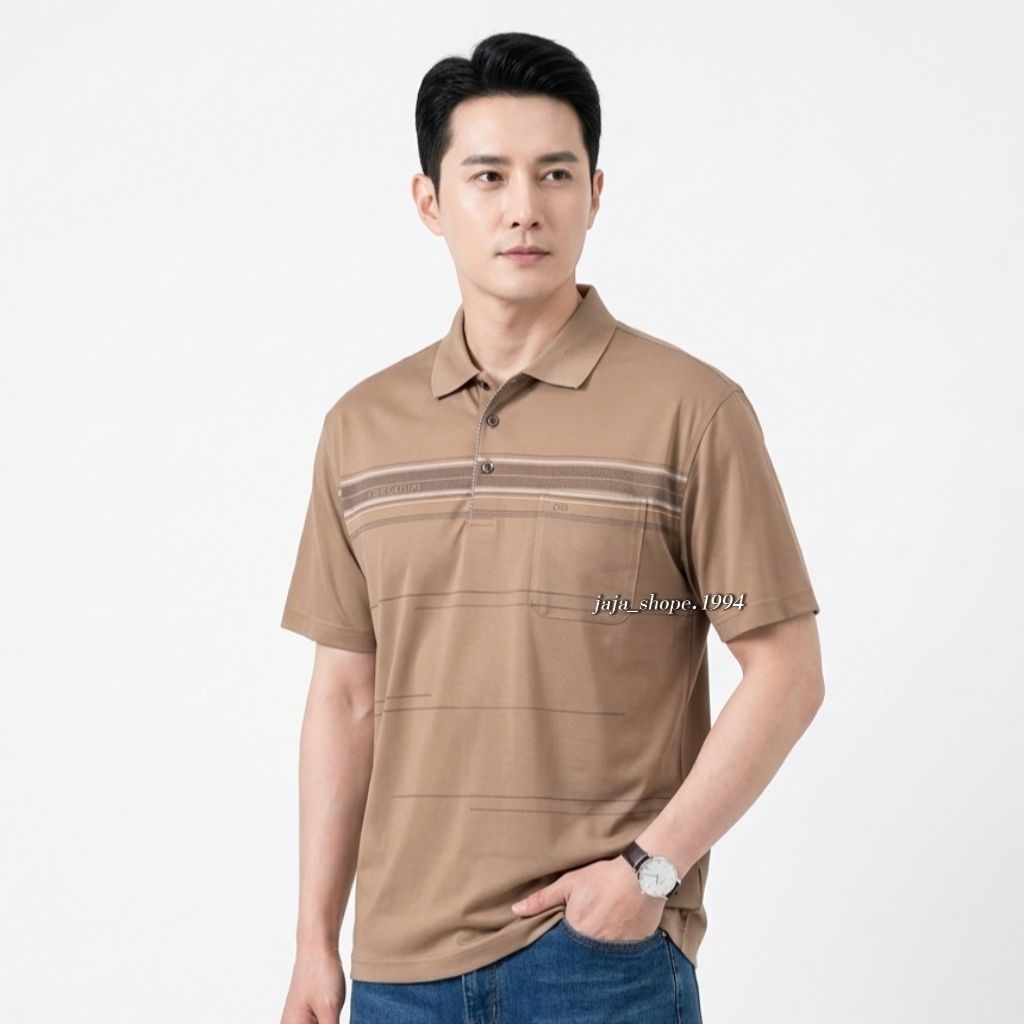 เสื้อโปโลผู้ชาย เสื้อแฟชั่น คอปก ผ้านุ่ม ระบายอากาศใส่เย็นสบายดีไซน์เรียบหรู ลายเท่ๆ ใส่ได้ทุกโอกาส