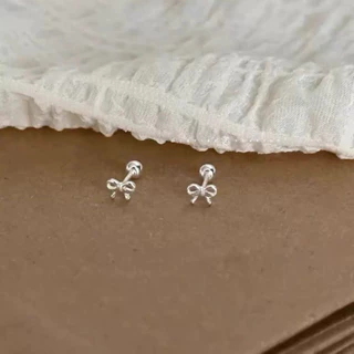 🎀✨（1 คู่) จิวกลม mini ribbon; จิวกลมโบว์จิ๋ว