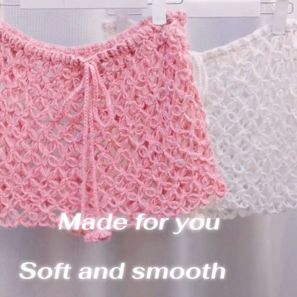 กระโปรง​ ถัก  Loop​  น่ารักมาก กระโปรงทะเล  งานถักมือ  Handmade *** ไม่ต้องรอพร้อมส่ง