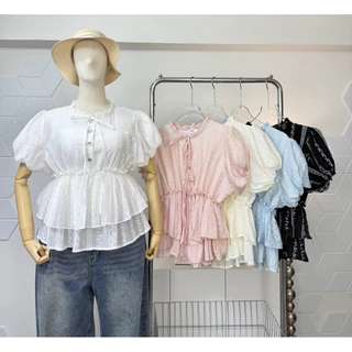 B10 เสื้อคอระบาย แขนบอลลูน สำหรับสาวอวบ *มีซับใน อก 40-50 lanastore