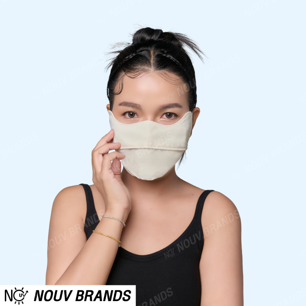 ผ้าบัพ แมสกันแดด กันยูวี NOUV Brands กัน UV UPF40 ปิดหน้า ปิดโหนกแก้ม [ซื้อ3 ชิ้น ราคา299.-] รูปที่ 6