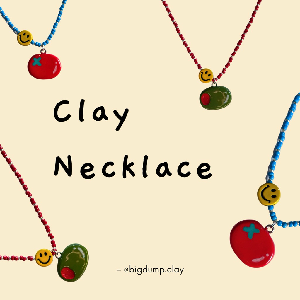 สร้อยจี้ดินปั้น (Clay necklace) น่ารัก