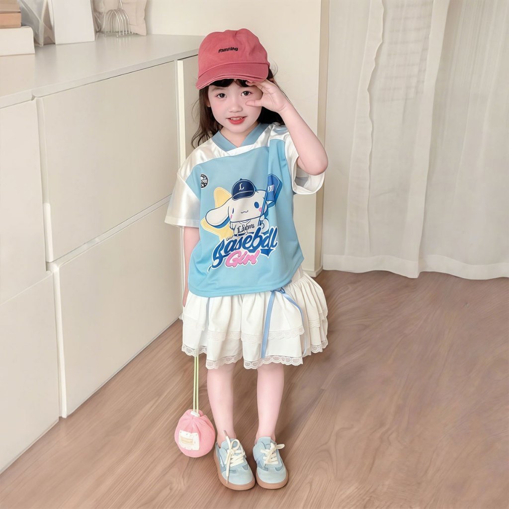 Beryl kids🌸เสื้อผ้าเด็กสาวแฟชั่น🎀เสื้อยืดแขนสั้นเด็กผู้หญิง การ์ตูนน่ารัก หวานและเย็นสบาย ฤดูร้อน สไตล์เกาหลี รูปที่ 3