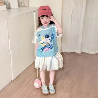 Beryl kids🌸เสื้อผ้าเด็กสาวแฟชั่น🎀เสื้อยืดแขนสั้นเด็กผู้หญิง การ์ตูนน่ารัก หวานและเย็นสบาย ฤดูร้อน สไตล์เกาหลี