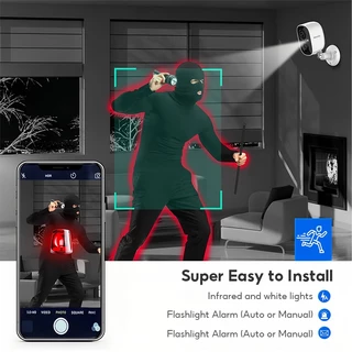MeeGoo WiFi Wireless Camera กล้องวงจรปิดไร้สาย Outdoorกันน้ำIP65 แบตเตอรี่ในตัว Night Vision PIR