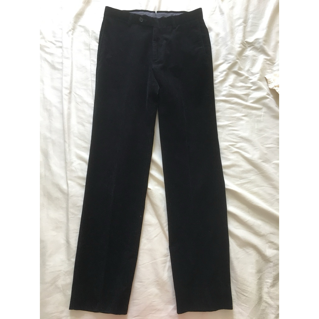 กางเกงลูกฟูกขายาวสีดำ Ermenegildo Zegna แท้