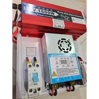 ชุดนอนนา 1600w 12v. อินเวอร์เตอร์ Pure sine Waveแท้ ชุดคอนโทรลชาร์จMpptแท้25A