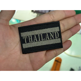 ธงชาติ งานปัก สีดำ-เขียว #อาร์มธง ขนาด4x6cm