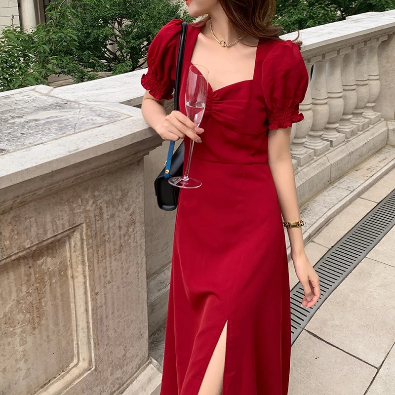 summeroutfits  foryou ผู้หญิง  เดรสสีแดง น่ารักหวานละมุน เรียบหรู satindress  viral elegantdress🌹 thumbnail 4