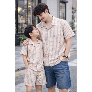 NANi ชุดเซ็ตเด็กผู้ชาย ไซส์ 2-4-6-8 และชุดพ่อ Freesize(อก 48)