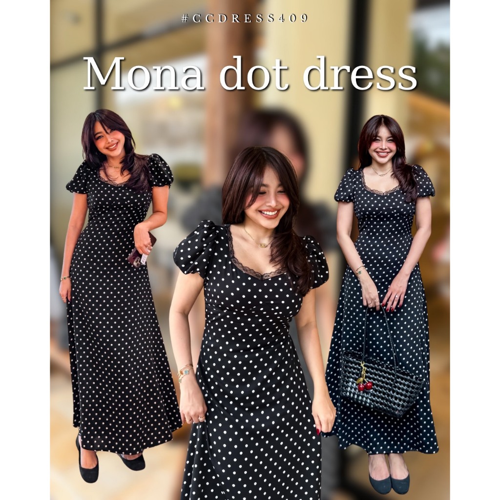 Chuuclothing Mona dot dress [พร้อมส่ง] เก็บโค้ดหน้ากิจกรรม
