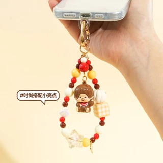 (ลิขสิทธิ์แท้) สายคล้องมือถือ พวงกุญแจ Monchhichi มอนชิชิ ที่ห้อยกระเป๋า