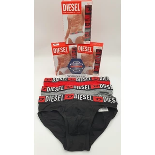 กางเกงในชาย [ขอบดำ-E5326] Diesel Umbr-Andrethreepack Briefs RED/GREY/BLACK