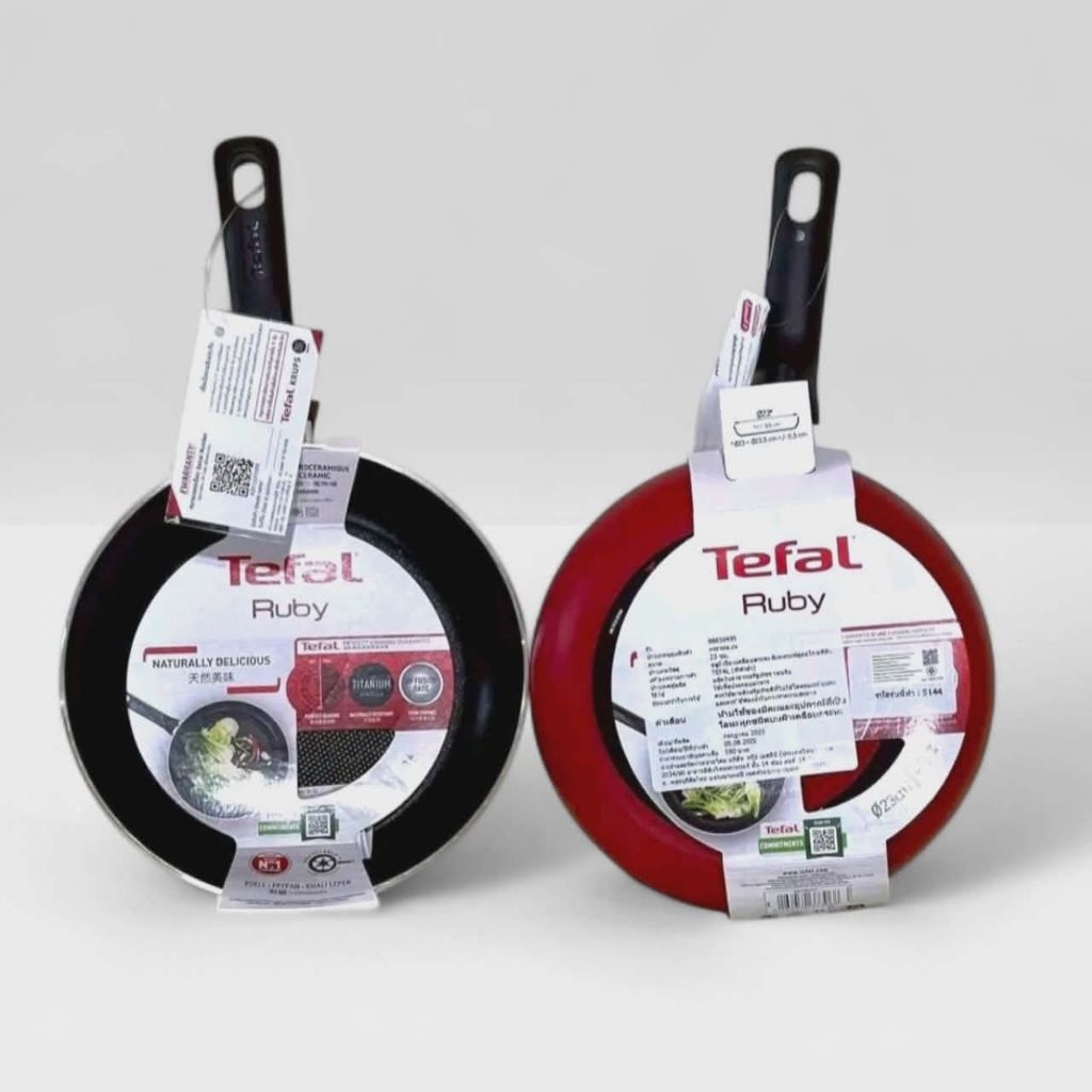 กระทะแบน Tefal Ruby //ขนาด 23 cm //กระทะเทฟล่อนผิวเคลือบTitanuim //ของแท้ 100%(โปรดอ่านรายละเอียดก่อนสั่งซื้อ)