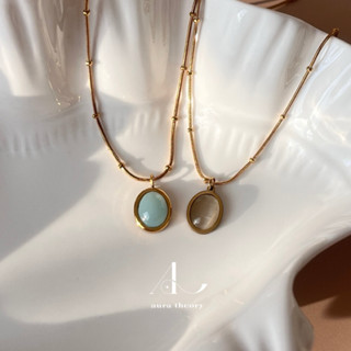 สร้อยสแตนเลส aura theory Earthwhisper natural stone