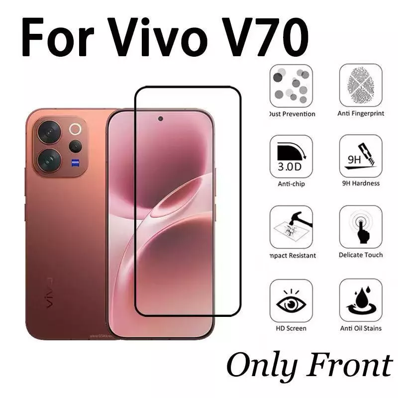 ฟิล์มกระจก แบบเต็มจอ Vivo V70 V70FE V70Elite รุ่นกาวเต็มแผ่น