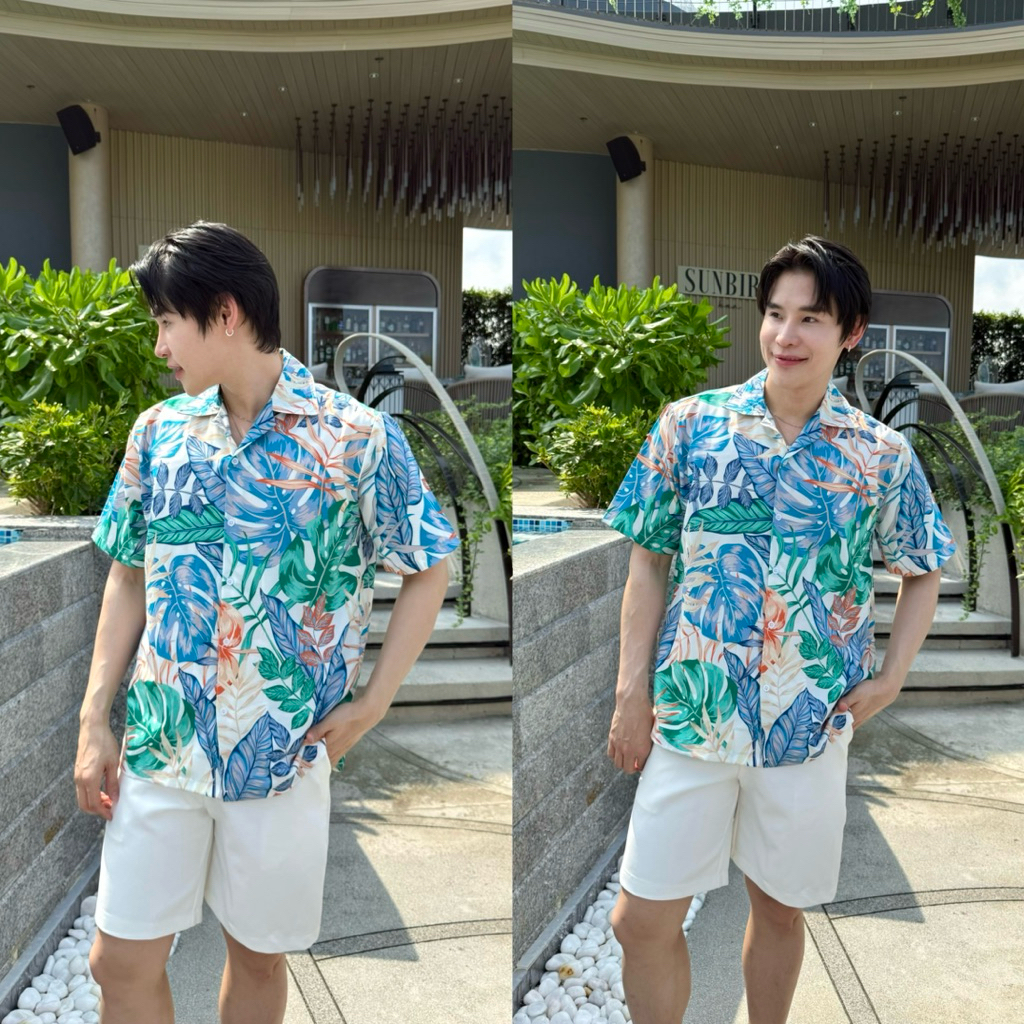 [ส่งทันที กทม.1 วัน] S2: ลายใหม่ 2026 เสื้อเชิ้ตฮาวาย เสื้อสงกรานต์ ลายใบไม้ ลายดอก แบบไม่ซ้ำใคร ผ้าไหมอิตาลี รูปที่ 7