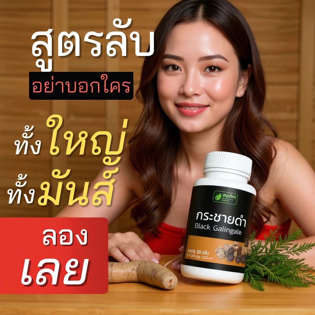 [ส่งฟรี]กระชายดำ ชนิดแคปซูล สมุนไพรบำรุงร่างกาย ดูแลสุขภาพ ทานสะดวก