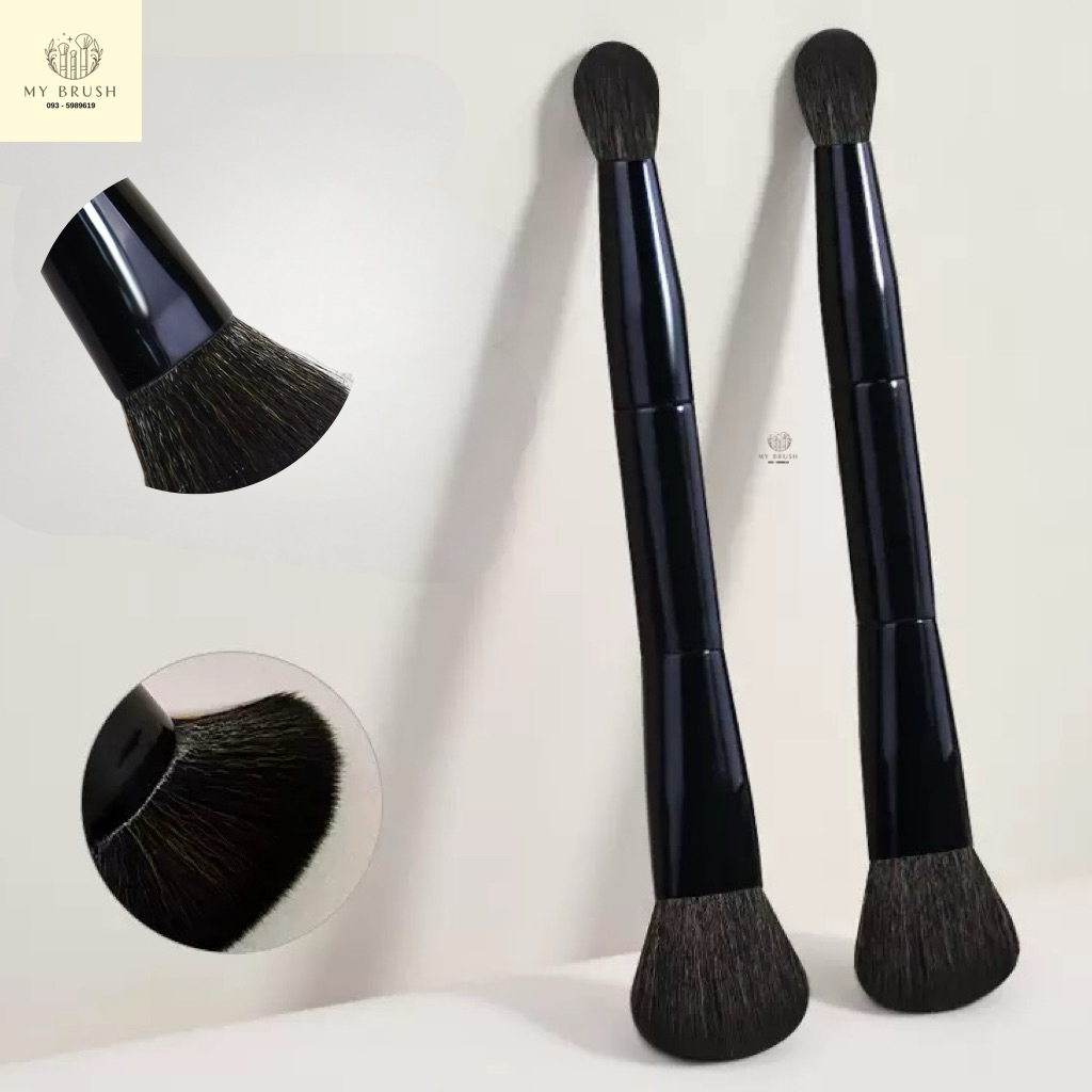 Makeupbrush แปรงปัดแป้ง 2 ด้าน ขนแน่น นุ่ม คอนทัวร์ ไฮไลท์ เฉดดิ้ง