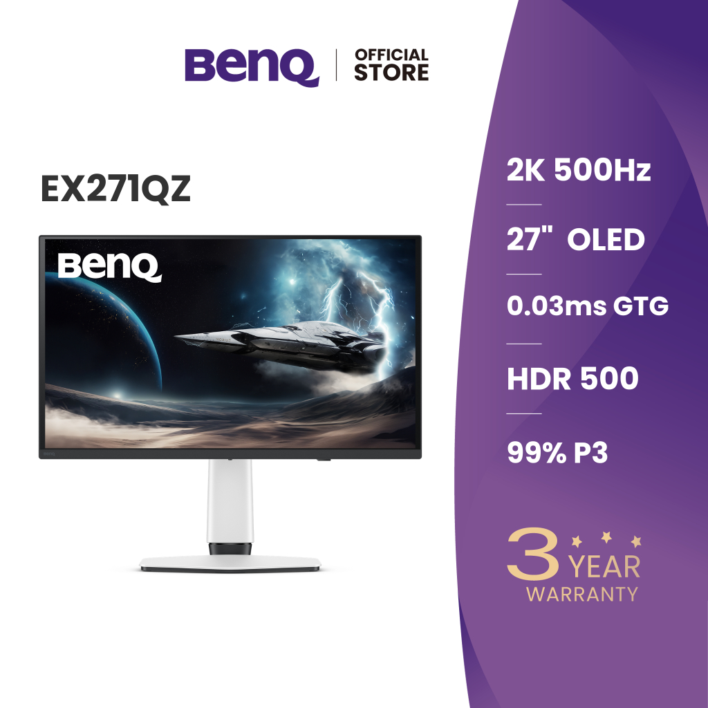 BenQ MOBIUZ EX271QZ 26.5" QD-OLED 2K 500Hz Gaming Monitor with Color Shuttle (จอเกมมิ่ง 2K 500hz)