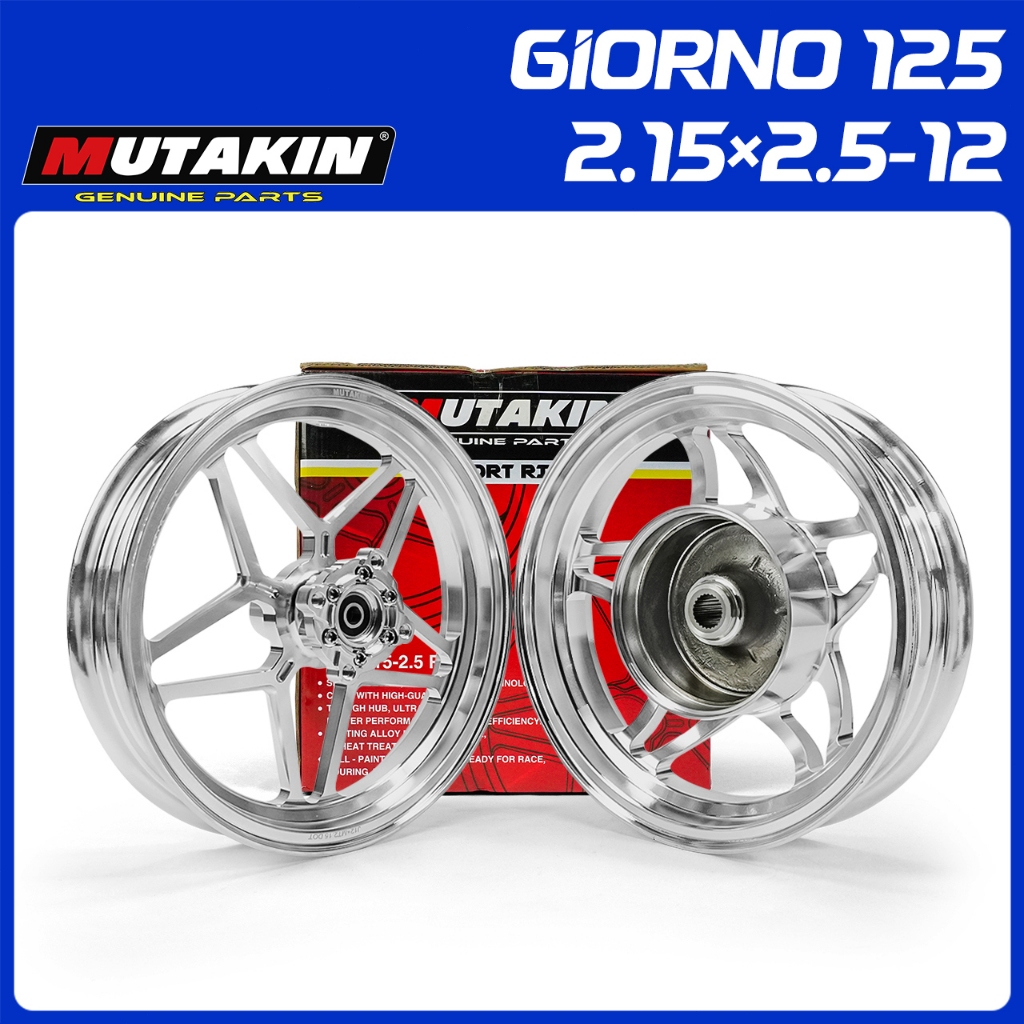 MUTAKIN ล้อแม็ก S55 CNC RIM ล้อแม็กคลิก HONDA GIORNO125 2.15*2.5-12 สำหรับรุ่นจีออโน่ จีออโน่+ รุ่นจีออโน125