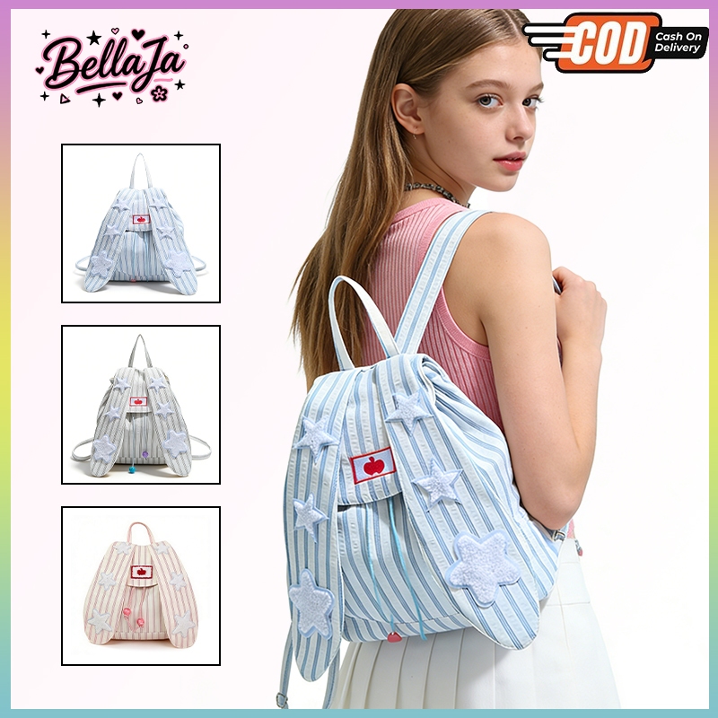 Bellaja👜 กระเป๋าเป้ผู้หญิง สไตล์วันหยุดลำลอง ส่งจากไทย สำหรับนักเรียน การเดินทาง