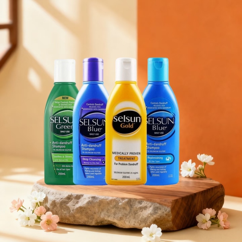 [นำเข้าจากออสเตรเลีย] SELSUN BLUE (ทำความสะอาดอย่างล้ำลึกเติมเต็ม) SELSUN GOLD แชมพูป้องกันรังแค200M