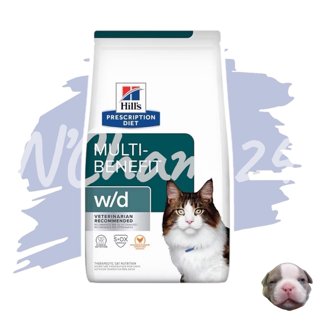 Hill's Feline w/d cat food 1.5kg(หมดอายุ07/2027) อาหารแมวที่มีปัญเรื่องท้องผูก หรือเบาหวาน 1.5kg