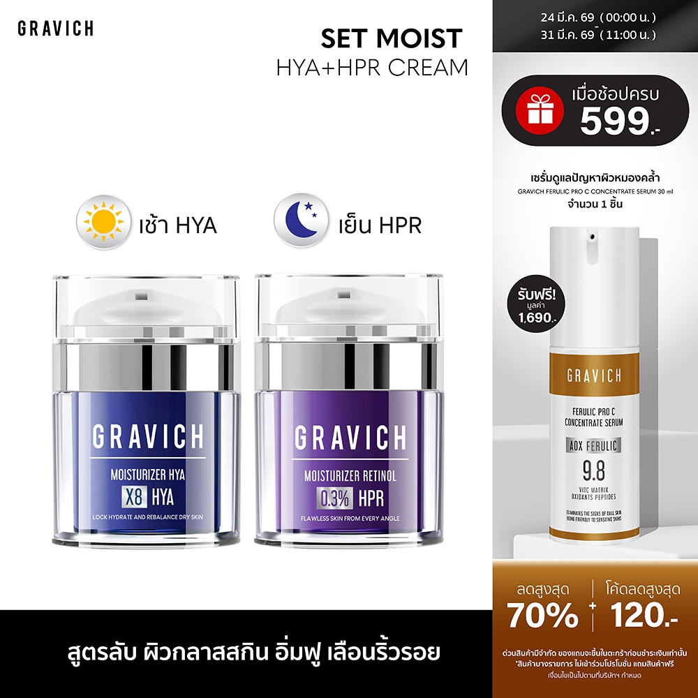 [SET] Gravich Moisturizer Complex 5X Ceramide Gel 50 ml+Moisturizer Complex HPR Retinoid Cream 50ml