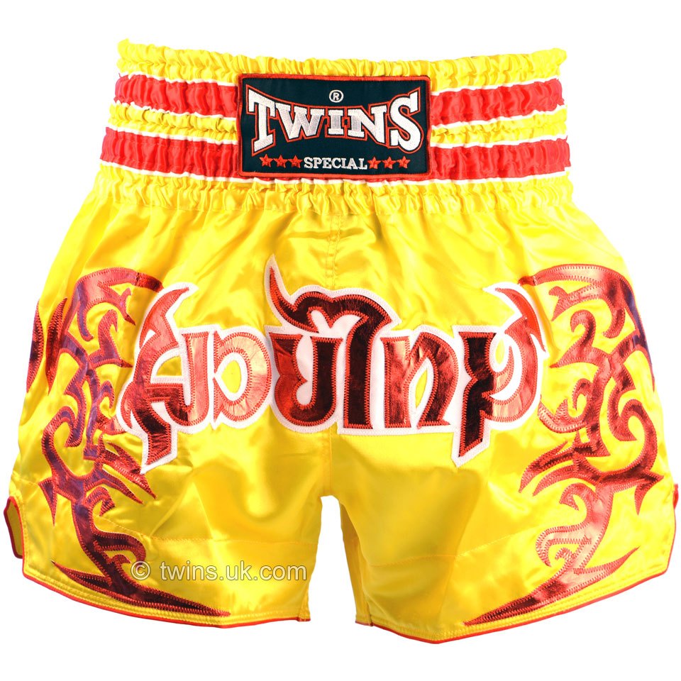 Twins Muay Thai Shorts Yellow กางเกงมวยไทย