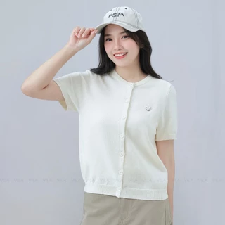 VILA | LOVELY SHORT VL123 เสื้อ Lovely แขนสั้น คอกลม โลโก้หัวใจ