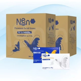 [ยกลัง] NENO กระดาษทิชชู่เช็ดหน้านีโน่ ลัง20ห่อ ห่อละ360แผ่น หนา4ชั้น มี2สีในลัง เนื้อเนียนไม่บาดผิว