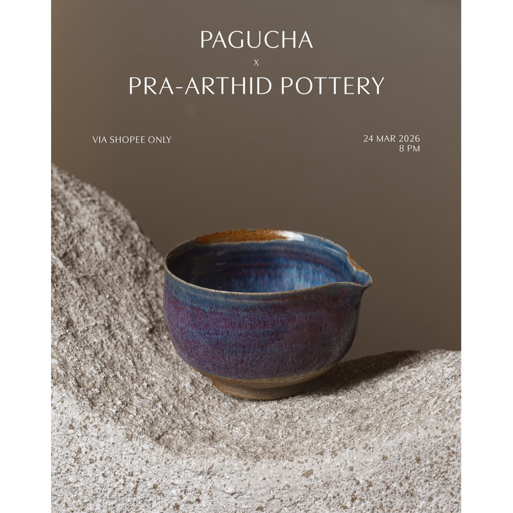 PAGUcha x Pra-arthid Pottery Katakuchi Chawan - ถ้วยชงมัทฉะแบบปากรินเท ผลงานคอลแลปจากศิลปิน คุณนุ พร